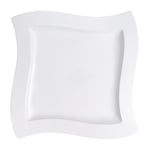 Villeroy & Boch 1025252809 New Wave Square Plate, Premium Porcelain, White