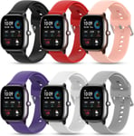 6 Pièces 20 Mm Bracelet Pour Amazfit Gts, Bracelet De Remplacement Sportif En Silicone Souple Pour Amazfit Gts 2, Gts 2 Mini, Gts 2e, Gts 3, Amazfit Bip, Bip Lite, Bip S, Bip U, Bi[Alp234647]