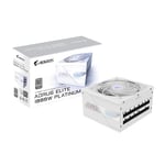 GIGABYTE AORUS Elite P1000W Ice Alimentation - PCIe 5.0, 80 Plus Platinum, Conception entièrement modulaire, Ventilateur de 120 mm, Compatible ATX 3.0, Prise EU