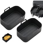 2 Pièces Panier Friteuse En Silicone,Accessoire Air Fryer,Pot En Silicone Pour Friteuse À Air, Remplacement Des Doublures En [H477]