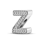 TINSLO 925 Sterling Silver Charms Beads Initial Z Letter for Pandora Bracelet, Dangle Pendant Charms for Necklace and Bracelet Jewelry Gifts for Women Girls