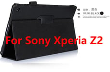 (Sony Z2 musta) Suojakuori 10,1 tuuman Sony Xperia Tablet Z/Z2:lle, Filp PU -nahkainen suojakuori Sony Xperia Z2 Z1 -tabletille + kalvo Stylus Pen -tietokoneen suojakuorille ja -kuorille