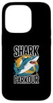 Coque pour iPhone 14 Pro Graphique d'aventure énergétique Shark Parkour