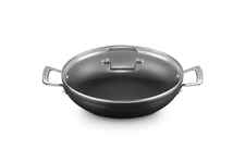 Le Creuset Toughened Non-Stick 28x6.5cm Shallow Casserole/Braiser with Glass Lid, Aluminium, 51107280010502