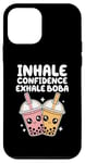 Coque pour iPhone 12 mini Inhale Confidence Exhale Boba Milk Tea Bubble Tea Pearl