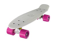 Ridge Glow In The Dark Retro Style Skateboard complet avec ABEC-7 roulements Blanc/Rose - 56 cm