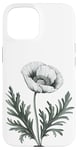 iPhone 15 White Poppy Symbol of Peace for Gardeners Botanists Flowers Case