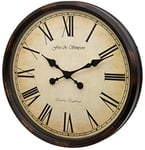 Fox and Simpson Grande Central Station Horloge Murale Crème Noir 50 cm