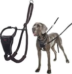 HALTI No Pull Harness Size Large, Professional Dog Harness to Stop Pulling on the Lead, Easy to Use, Anti-Pull Training Aid, Adjustable, Reflective and Breathable, For Large Dogs, Black