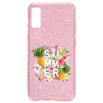 Coque Iphone XR paillettes rose summer ananas