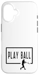 Coque pour iPhone 16 Play Ball Baseball Batter Homerun Funny Game Graphic Dire