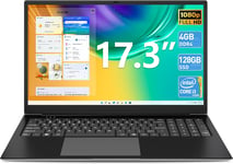 Naclud Laptop 17.3 Inch 4GB RAM 128GB SSD, i3-5005U Celeron Dual-Core Processor