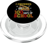 I Crushed 100 Days Of School Crane Truck Students Kids Boys PopSockets PopGrip for MagSafe