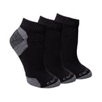 Carhartt Women's Midweight Cotton Blend Low Cut Sock 3 Pairs, Black, M