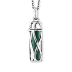 Engelsrufer , Collier à chaîne Argent Sterling Autre Forme Malachite Femme, Argenté, Länge: 50 cm - ERN-Heal-ML-S