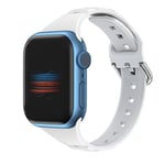 VIGTMO Compatible avec Apple Watch Bracelet de rechange en silicone de 42 mm, 44 mm, 45 mm, compatible avec Apple iWatch Series 7/SE/6/5/4/3/2/1 pour homme et femme (blanc)