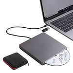 External CD DVD Drive USB 3.0 Type-C Portable CD/DVD +/-RW ROM Drive Burner Writer Reader, Slim Optical DVD Player for Laptop PC Mac Macbook Air Pro Windows 11/10/8/7 XP Linux OS Apple iMac