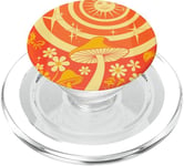 Trippy Orange 70s Boho Champignon Cottagecore Vibes PopSockets PopGrip pour MagSafe