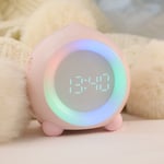 Start - 1 Pièce Réveil, Lumière led Enfants Réveil Numérique Veilleuse Volume Réglable Snooze Chargement usb avec Double Alarme, Rose