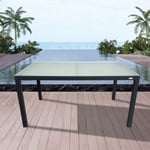 Table de jardin rectangulaire en aluminium Gris anthracite/verre - NEGRA