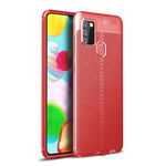 Samsung Galaxy A21s      Leather Texture Case    Red