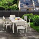 Salon de jardin table extensible et fauteuils 8 personnes GoodHome Santacruz