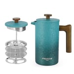 POLIVIAR Cafetiere 8 Cup- French Press Coffee Maker with 1 Extra Filter- Double Walled Insulated Cafetiere with Wood handle- Stainless Steel Coffee Press for Coffee- 1 L/34 oz