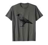 Raabe Bird Crow Raven Magpie T-Shirt Black White Motif T-Shirt