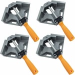 4 Pcs Serre Joint Angle 90 °, Etau D'angle Alliage d'Aluminium, Pince de Soudage d'angle avec Machoire Pivotante Réglable, pour Outils Menuisier,