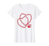 Cute Womens Intertwined Heart Chain Love Lock Valentine' Day T-Shirt