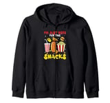 Funny Football Game Sports I'm Just Here For The Snacks Zip Hoodie