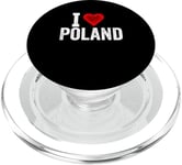 Funny Design Retro I Love Poland with a Red Heart PopSockets PopGrip for MagSafe