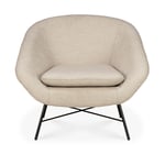 Ethnicraft - Barrow Lounge Chair - Off White - Nojatuolit - Jacques Deneef - Beige - Metalli/Tekstiili materiaali/Vaahto