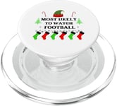 Most Likely To Watch Football Family Santa Elf Hat PopSockets PopGrip for MagSafe