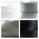 Quality Satin Ribbon By The Metre 3-25mm Monochrome, Black, White, Silver, Grey