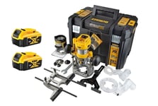 Dewalt 18V Brushless Router with Base, 2 x 5Ah & Case DCW604NT