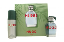 HUGO BOSS HUGO MAN GIFT SET 75ML EDT + 150 DEODORANT SPRAY - MEN'S FOR HIM. NEW