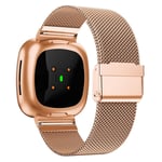 Fitbit Versa 3/Sense Armband i mesh, roséguld