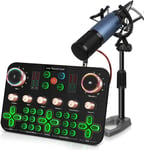 Podcast Microphone Set, ALLWIN XLR Condenser Mic Kit with Audio Mixer & Stand