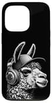 Coque pour iPhone 13 Pro Lama a Casque DJ équipement de Concert de Musique Audiophile