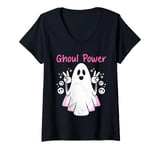 Womens Halloween Costume for Kids GHOST POWER Girls Ghosts V-Neck T-Shirt