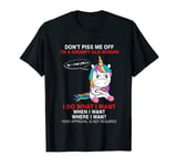 Don't Piss Me Off I'm A Grumpy Old Woman Funny Unicorn Quote T-Shirt