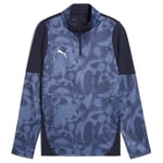 PUMA Treningsgenser teamCUP 1/4 Glidelås - PUMA Navy/Sølv/Blå Barn, størrelse XL/176 cm