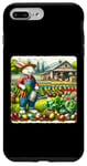 Coque pour iPhone 7 Plus/8 Plus Lapin de Pâques rétro avec inscription « Tending A Colorful Garden »