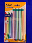 BIC Evolution Stripes Pack Of 8 Graphite Pencils New