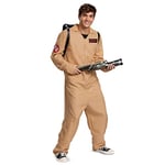 DISGUISE unisex-adult Ghostbusters Costume Outfit, Official Deluxe Ghostbuster Jumpsuit, As Shown, Size Medium (38-40)