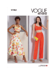 Vogue Misses' Bra Top, Flared Skirt and Pants Sewing Pattern, V1961