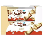 Ferror Kinder Bueno White Milk Chocolate Hazelnut Snack Twin Bars Pack 30 x 39g