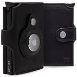 BEWMER Porte Carte de Crédit 2 Blindé | Portefeuille Slim pour Homme et Femme avec Protection RFID Anti-clonage | Porte Carte et Billets avec Porte-Monnaie (B2 Compatible avec Airtag, Noir)