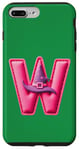 iPhone 7 Plus/8 Plus Pink Letter "W" on a Women Girls Ladies Witches Green Color Case